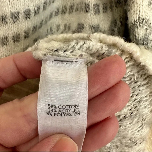 J. Jill Fair Isle Barley Multi Crewneck Ivory/Grey Knit Sweater Sz S Petite GUC - Picture 5 of 8